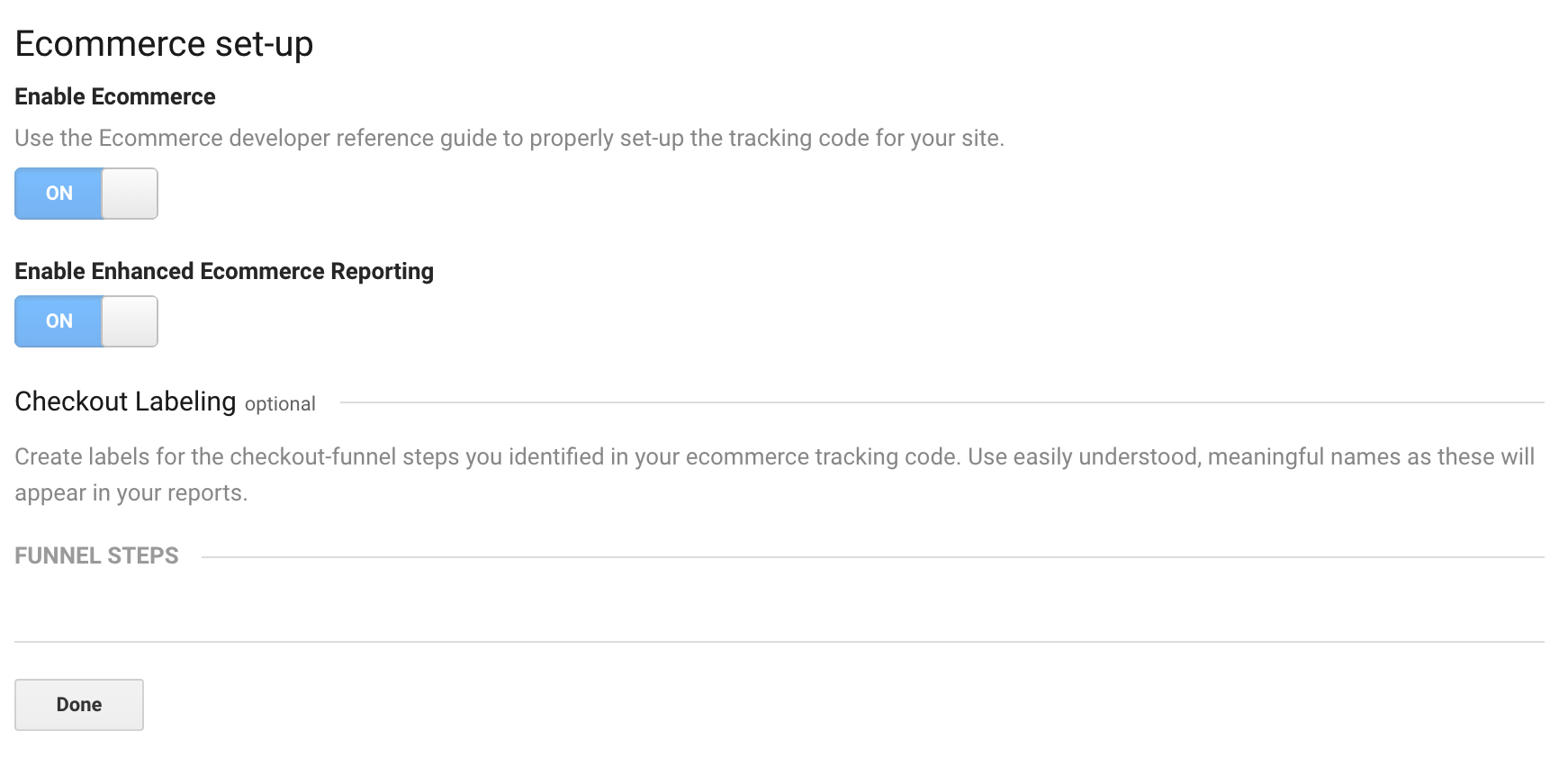 Ecommerce-settings