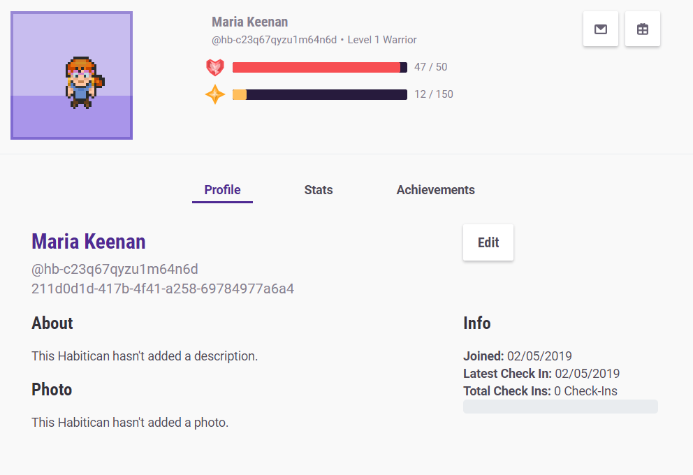 Productivity tools Habitica Profile