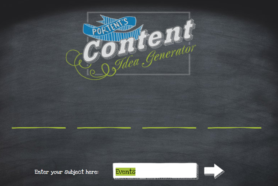 Productivity tools Portent Content Idea Generator