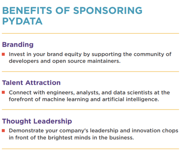 PyData benefits of sponsorship