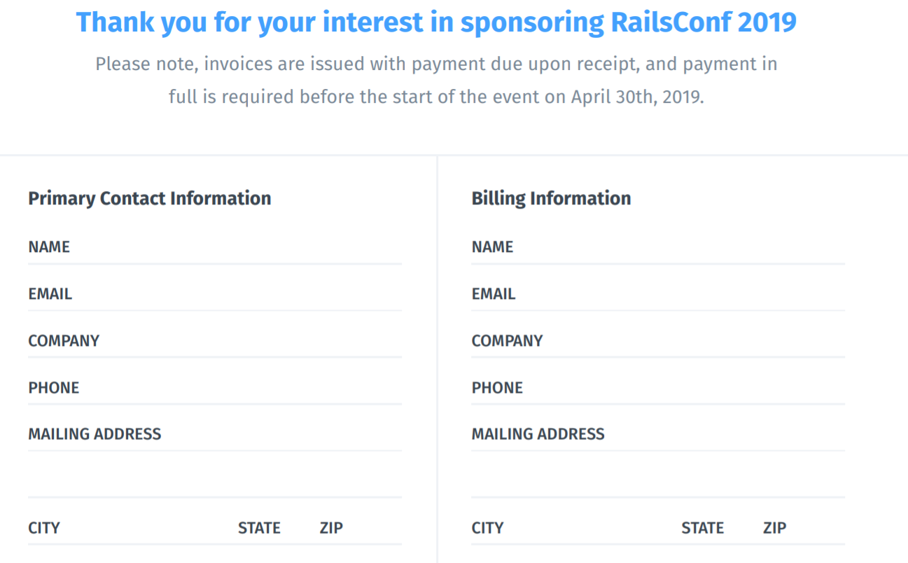 RailsConf 2019 Submission form