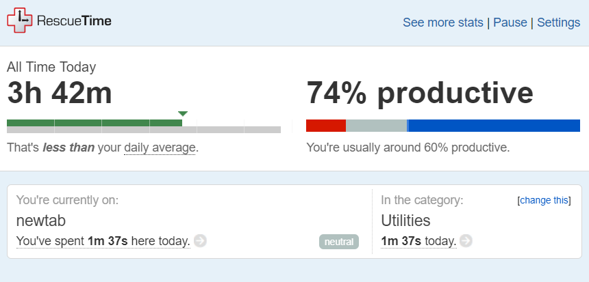 Productivity tools Rescue Time