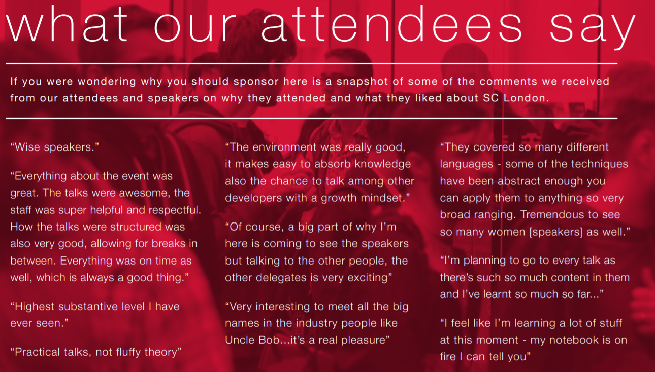 SC London attendee testimonials