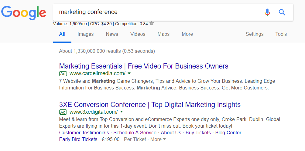 Competitive analysis framework marketing conference ppc