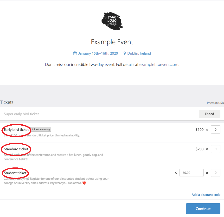 Competitive analysis framework tito demo ticket types