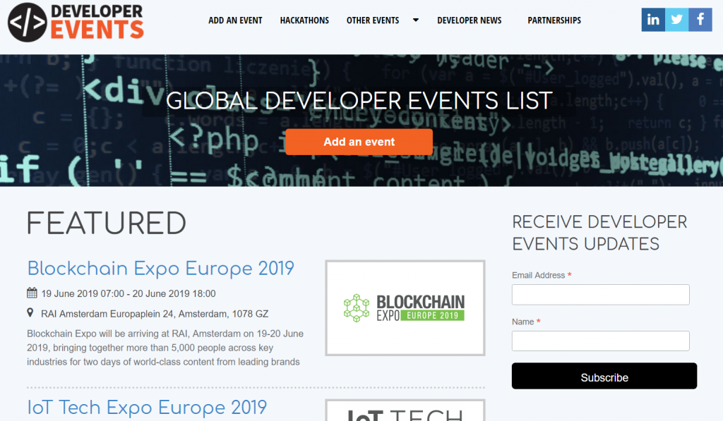 Event Listing Sites Developers