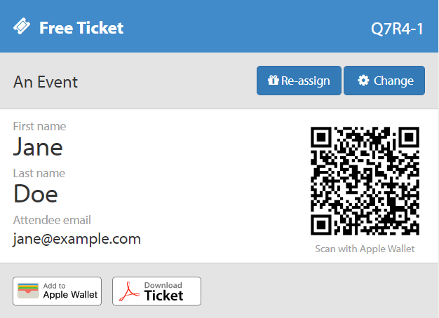 Example Ticket Export QR Codes