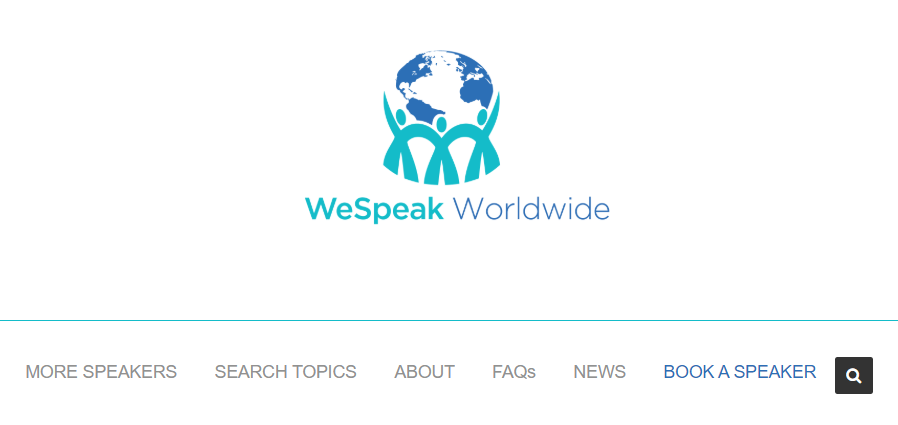 Conference guest speaker website WeSpeak Worldwide